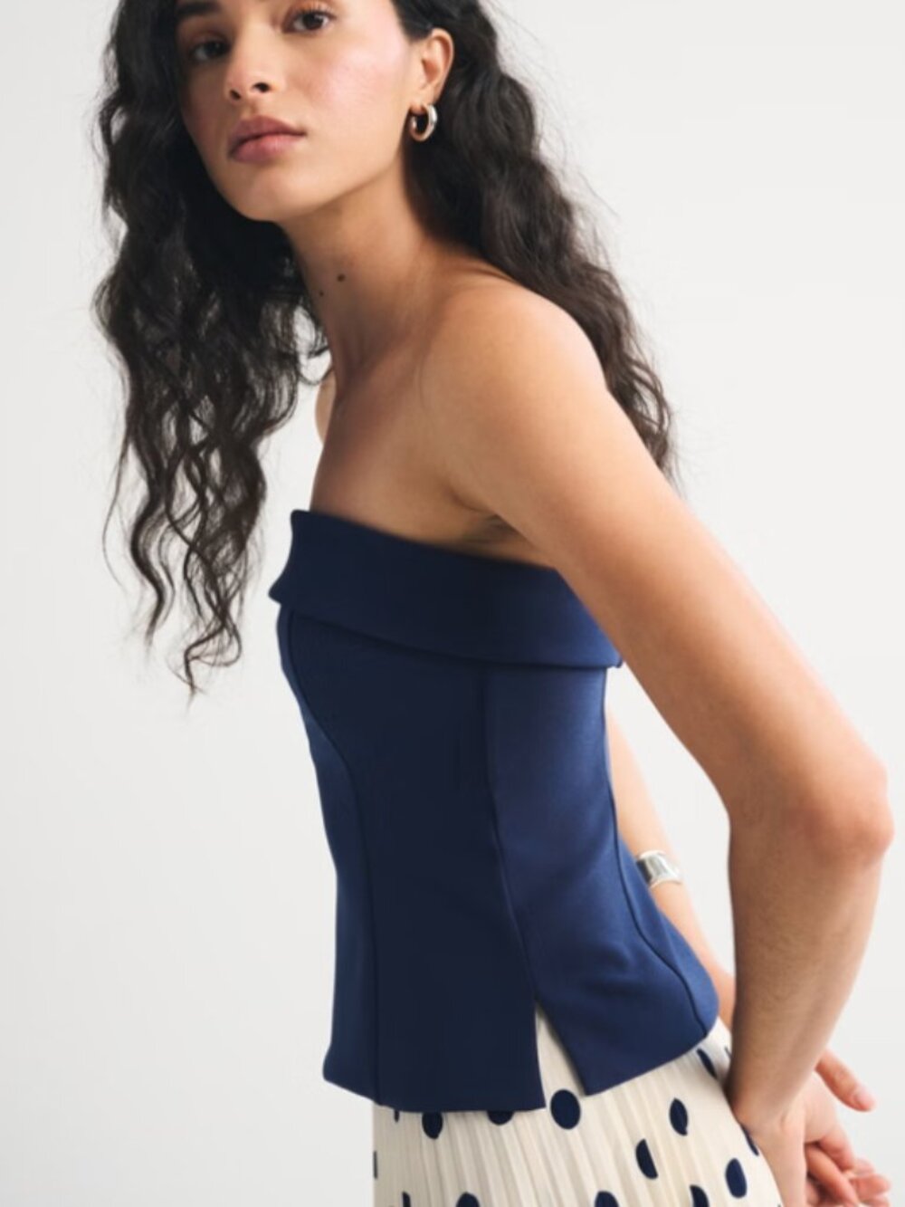 NWT Abercrombie & Fitch Bra- Free Strapless Top- Midnight Blue - Picture 5 of 9